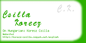 csilla korecz business card